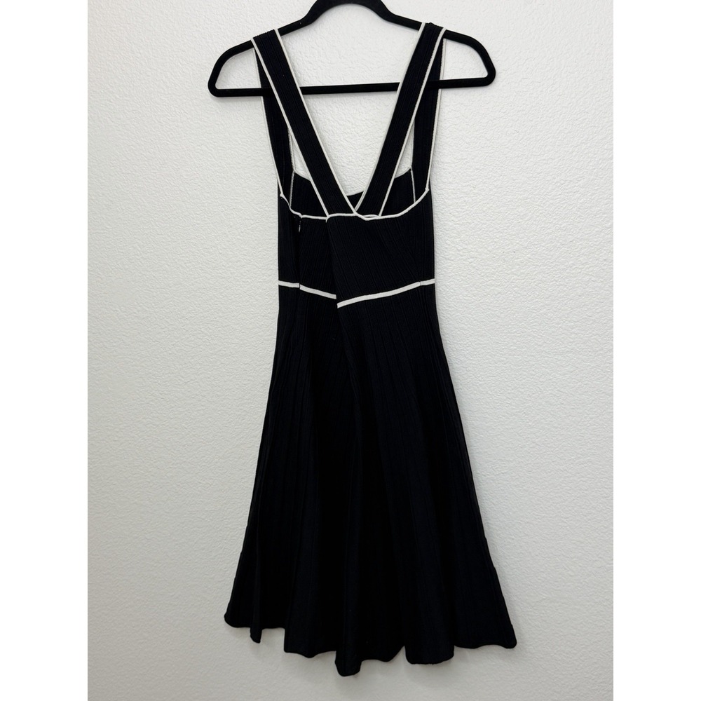 NWT Anthropologie Square-Neck Pleated Mini Black Noir Dress Size M - Picture 11 of 14